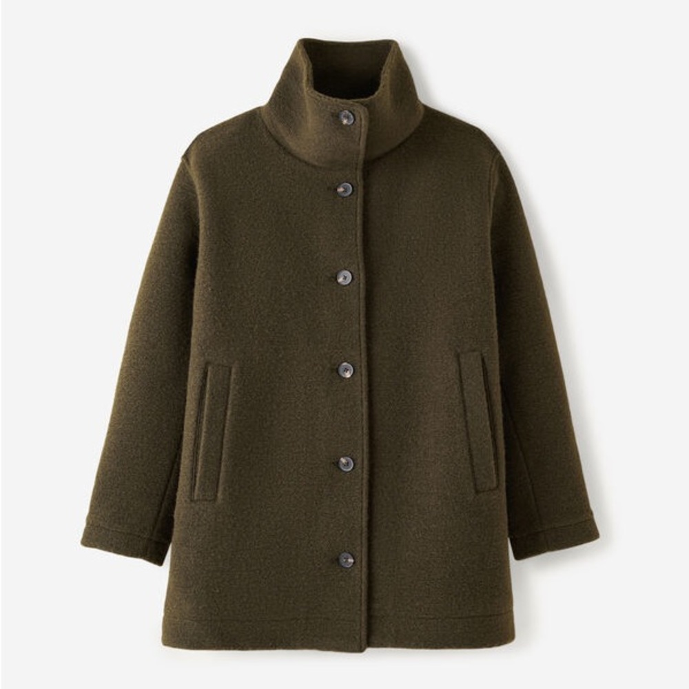 Roots Seymour Wool Coat in Olive Green